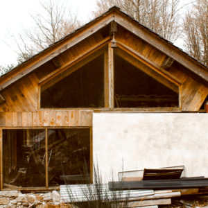 Pignon vitré et bardé bois