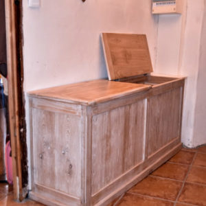 Coffre châtaignier 2 compartiments